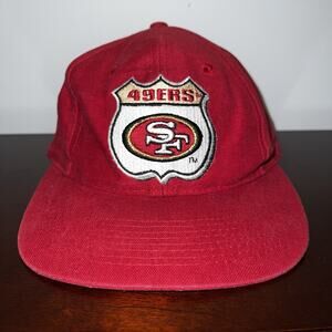 Vintage San Francisco 49ers The Game 90s SnapBack Red Hat Cap Shield Embroidered
